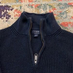 JCrew Mens 1/4 Zip Waffle Knit Cotton Sweater - L